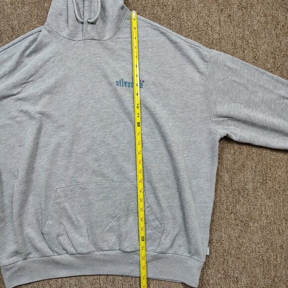 SILVERTAB Hoodie Adult S Gray Oversized Graphic Pullover Retro Streetwear - Picture 9 of 10